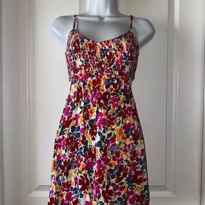 Roxy Floral Multicolor Spaghetti Strap Sun Dress Size XS